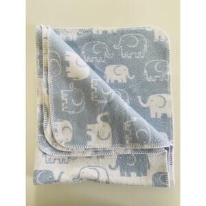 Pottery Barn Kids Blue and White Elephant Blanket